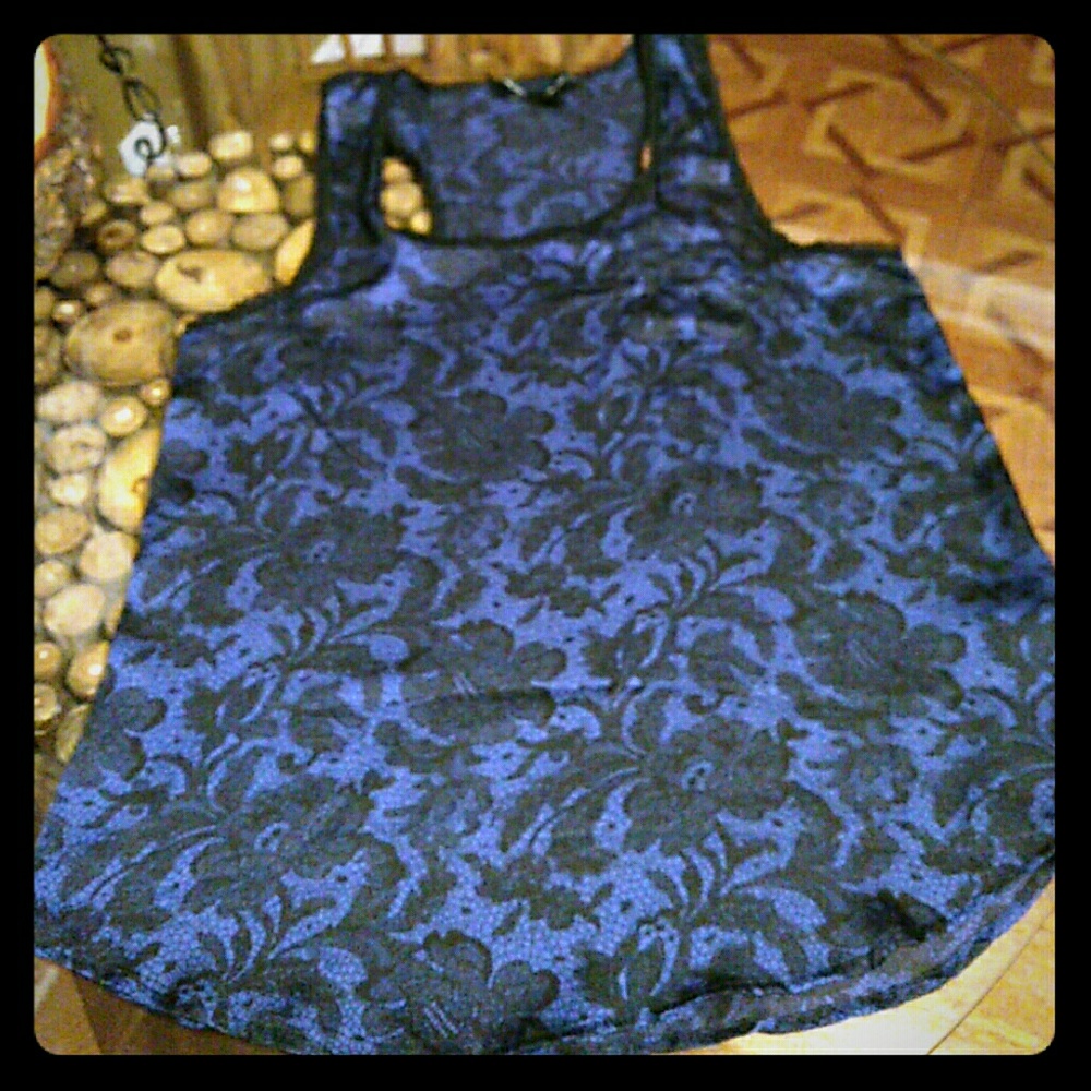 Silk black and purple tank top